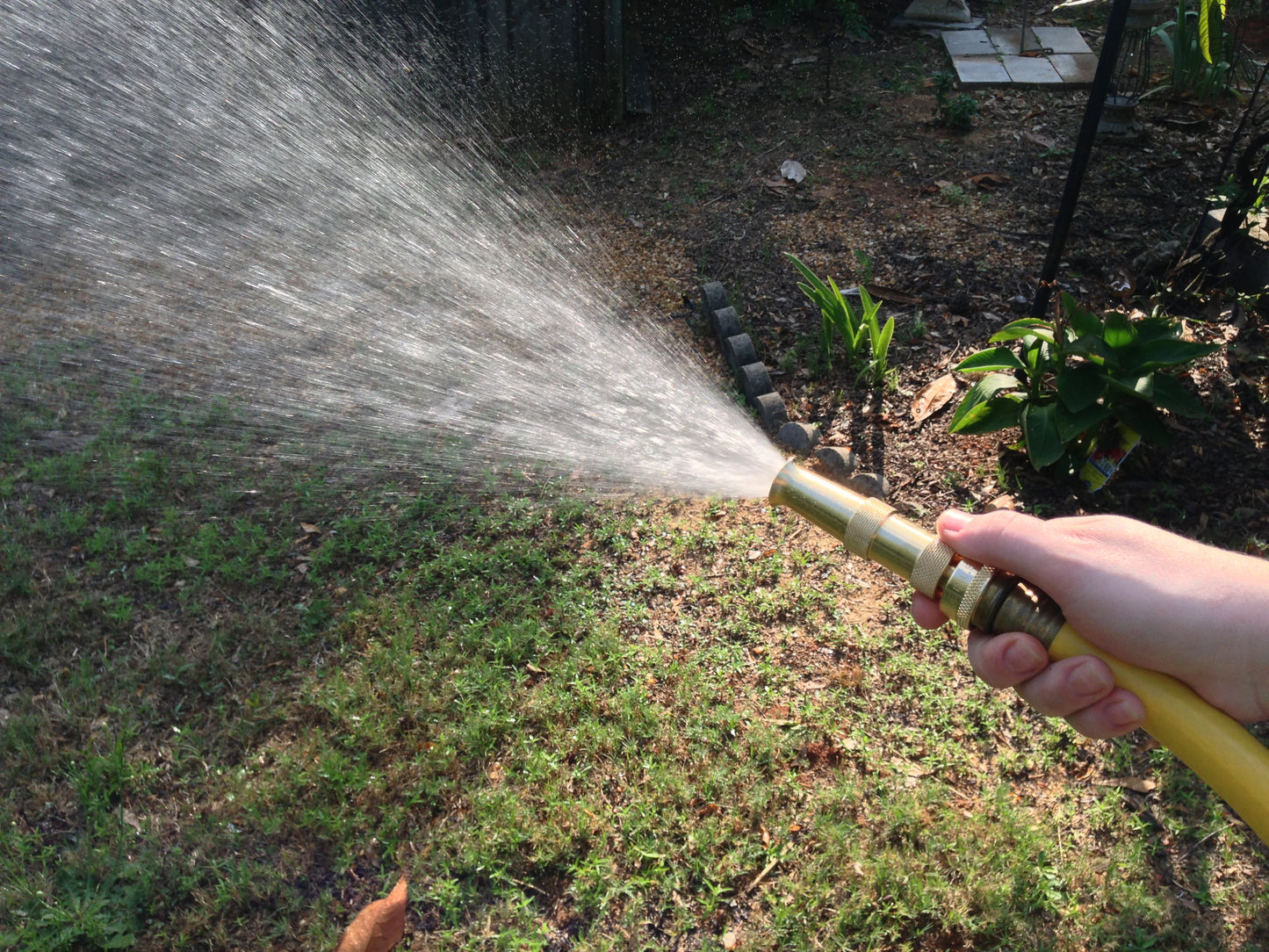 Hose Nozzle High Pressure for Car or Garden - Best Hose Nozzle Made in USA - Solid Brass Fittings - Single Nozzle Set - Lifetime Guarantee - Adjustable Water Sprayer From Spray to Jet - Heavy Duty - Fits Standard Hoses - With Gardening Secret E-book