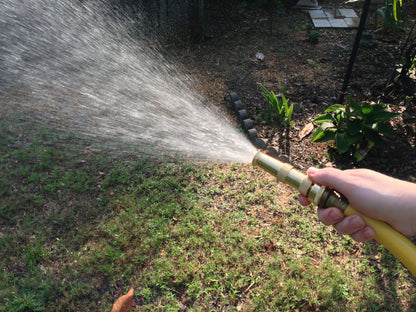 Hose Nozzle High Pressure for Car or Garden - Best Hose Nozzle Made in USA - Solid Brass Fittings - Single Nozzle Set - Lifetime Guarantee - Adjustable Water Sprayer From Spray to Jet - Heavy Duty - Fits Standard Hoses - With Gardening Secret E-book