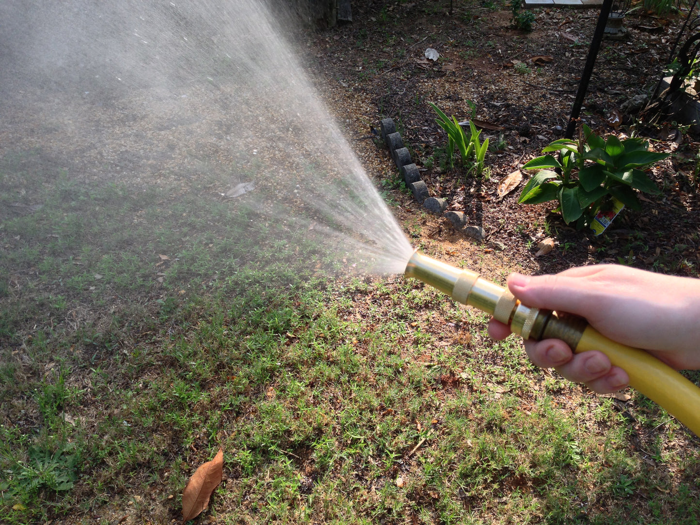Hose Nozzle High Pressure for Car or Garden - Best Hose Nozzle Made in USA - Solid Brass Fittings - Single Nozzle Set - Lifetime Guarantee - Adjustable Water Sprayer From Spray to Jet - Heavy Duty - Fits Standard Hoses - With Gardening Secret E-book