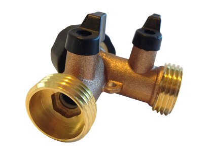 The World’s Best 2-Way Garden Hose Y Connector with Shut-Off Valves