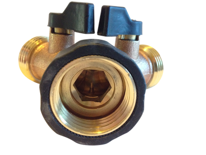The World’s Best 2-Way Garden Hose Y Connector with Shut-Off Valves