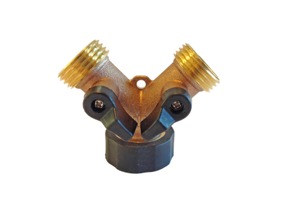 The World’s Best 2-Way Garden Hose Y Connector with Shut-Off Valves