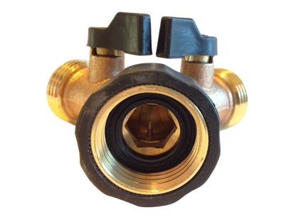 The World’s Best 2-Way Garden Hose Y Connector with Shut-Off Valves